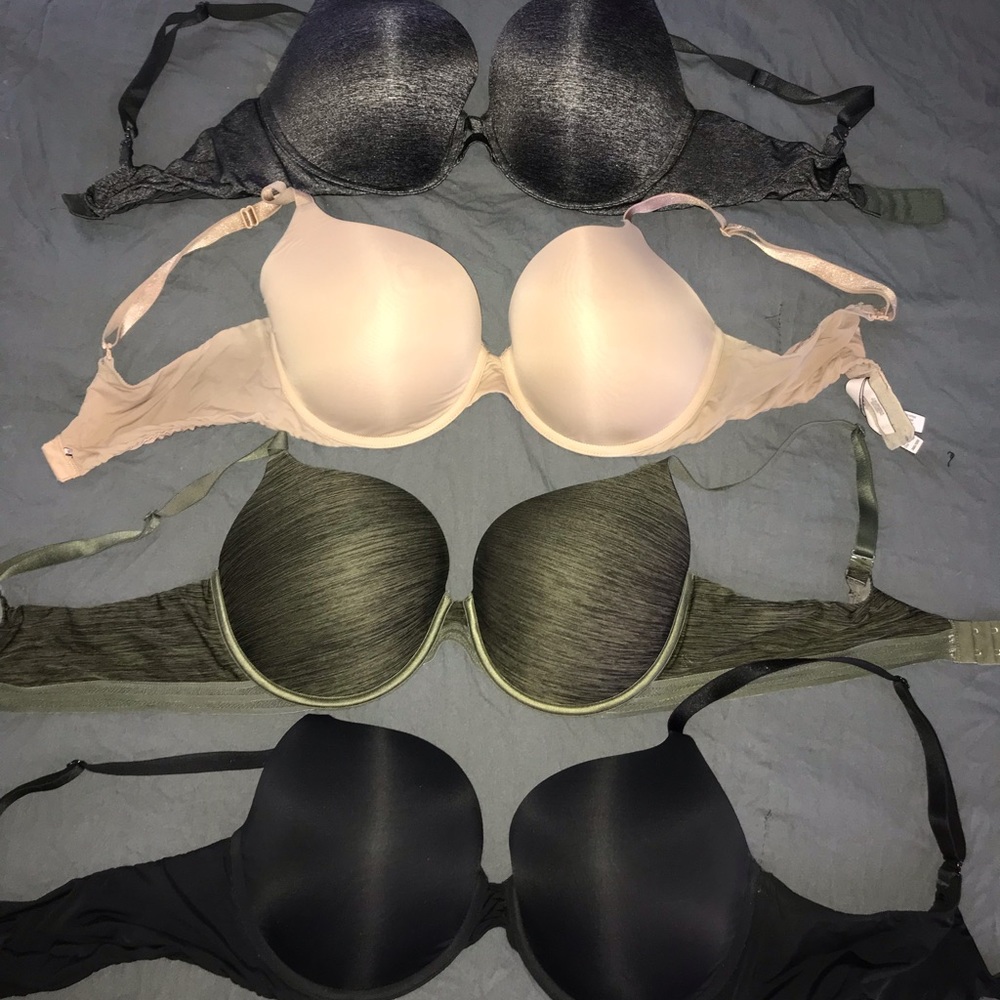 VS t Shirt push up bra-Heather Black